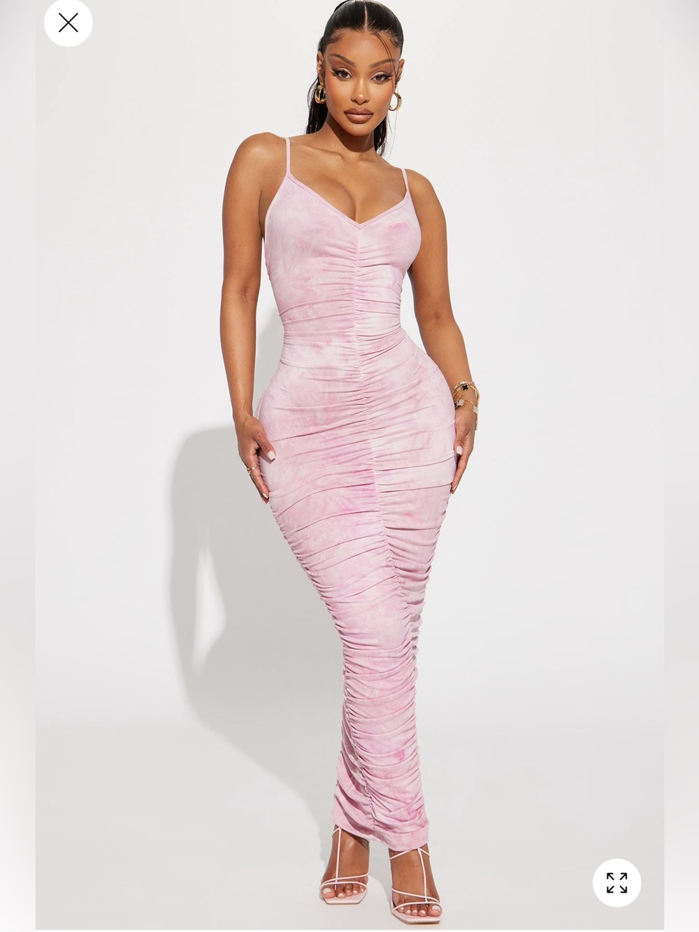 Fashion nova Tie Dye Maxi Dress - Pink/combo